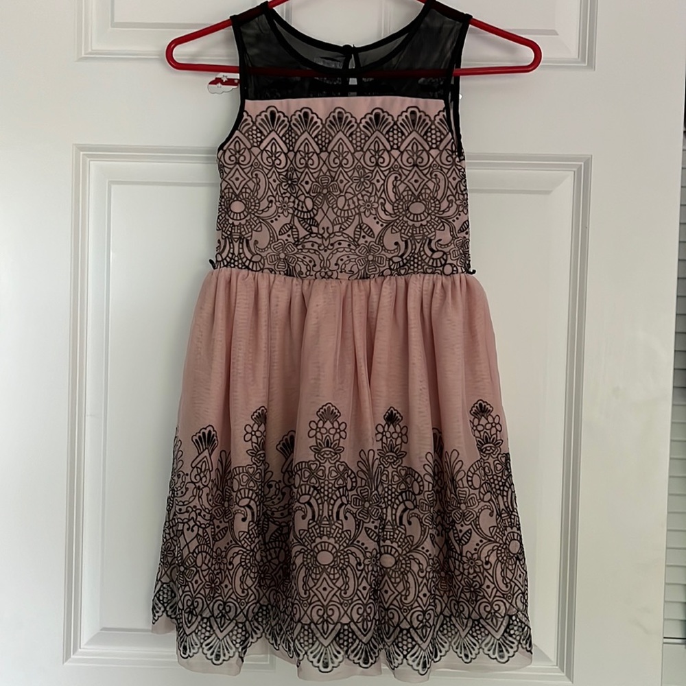 EASTER LACE PINK & BLACK CHILDREN’S PLACE SZ.6/8 DRESS
